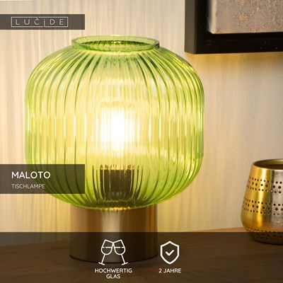 Lucide MALOTO - Tischlampe - Ø 20 cm - 1xE27 - Grün